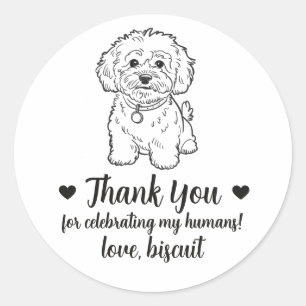 Custom Cockapoo Dog Wedding Favour Stickers