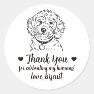 Custom Cockapoo Dog Wedding Favour Stickers