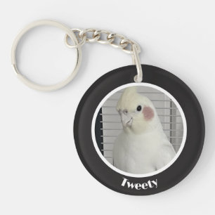 Custom Cockatiel Photo Memorial Key Ring
