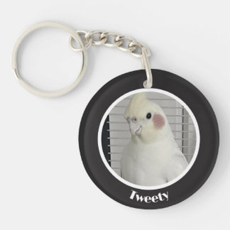 Custom Cockatiel Photo Memorial Key Ring