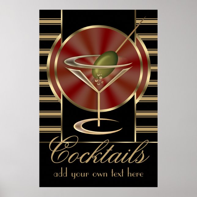 Custom Cocktail Large Poster (Front)