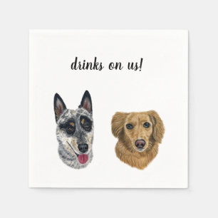 Custom Cocktail Napkin- Dogs Napkin