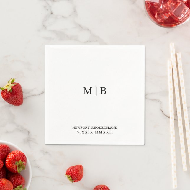 Custom Cocktail Napkin | Roman Numeral Date (Insitu)