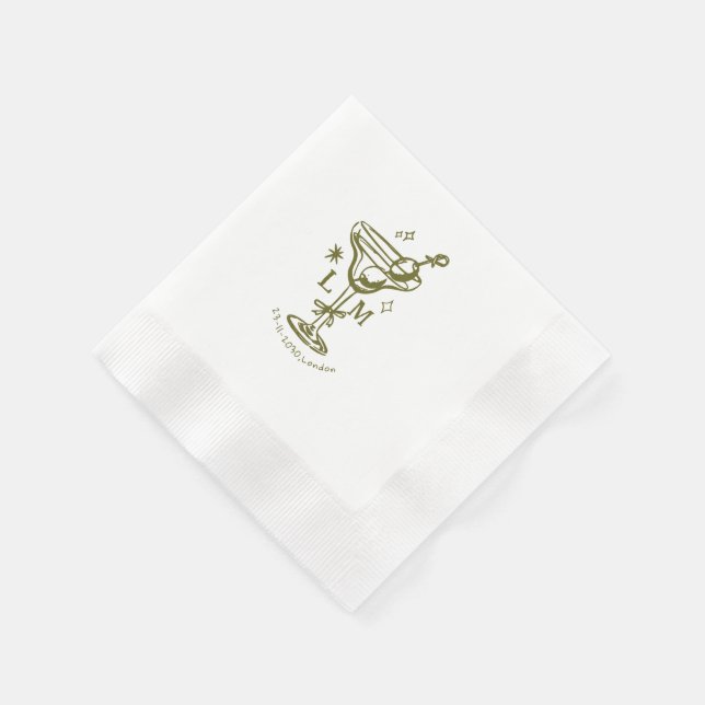 custom cocktail summer wedding matchbox matchboxes napkin (Corner)