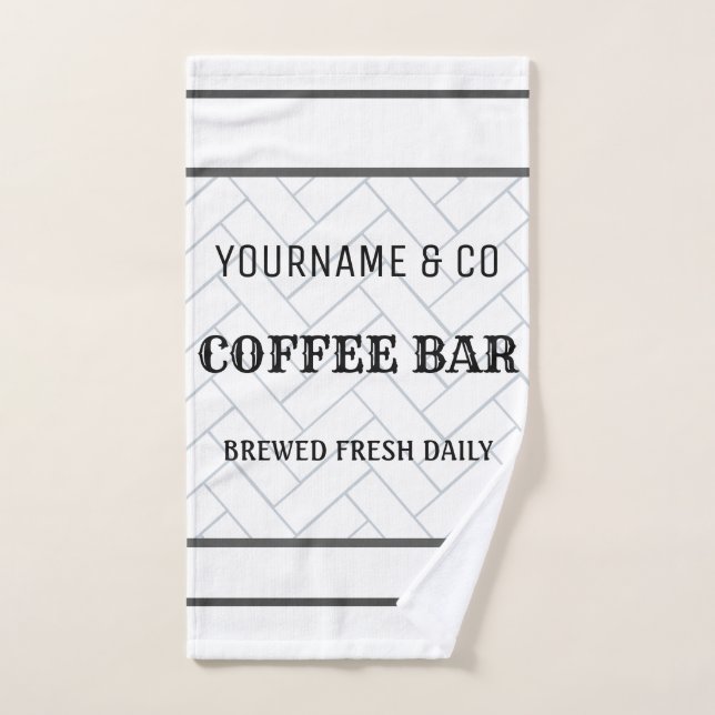 Custom Coffee Bar Modern Farmhouse Hand Towel (Hand Towel)