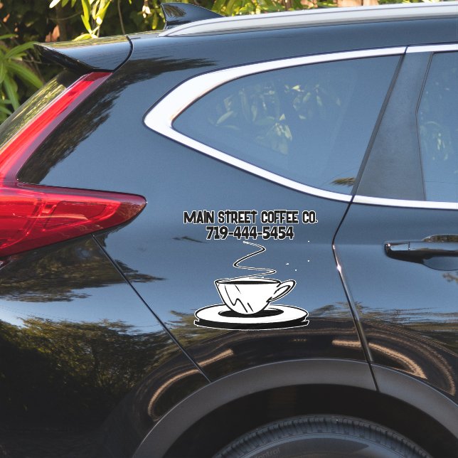 CUSTOM COFFEE BUSINESS CAR DECAL STICKERS (Car Side)