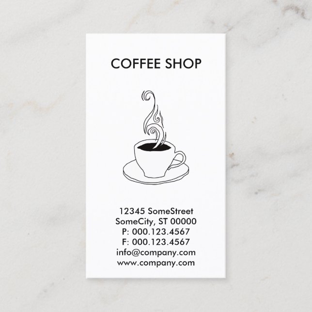 custom coffee business card (Front)