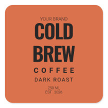 Custom Coffee Label Sticker for Cold BrewPackaging