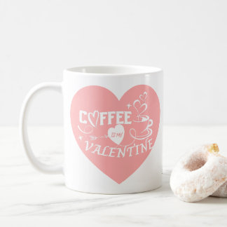 Custom Coffee Lover Pink Heart Arrow Valentine Coffee Mug