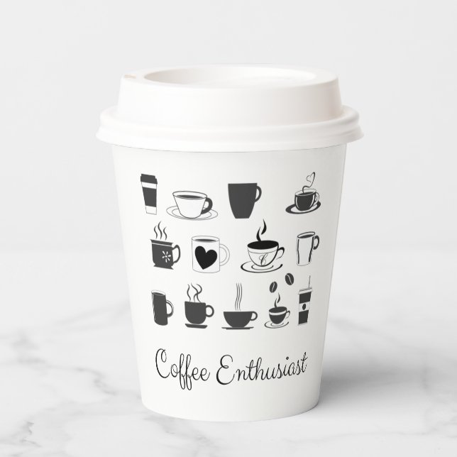 Custom Coffee Lover's Name | Hot Coffee  Paper Cups (Back)