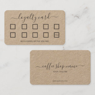 Custom Coffee Loyalty Card Simple Classic Script