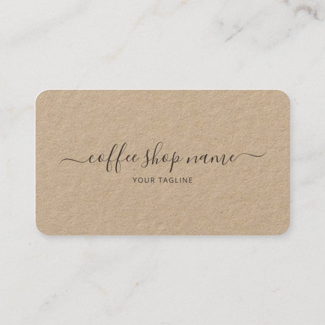 Custom Coffee Loyalty Card Simple Rustic Script (Back)