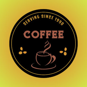 Custom coffee shop Black Business sticker