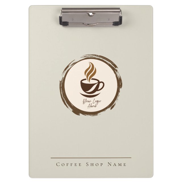Custom Coffee Shop Clipboard with Logo and name (Front)