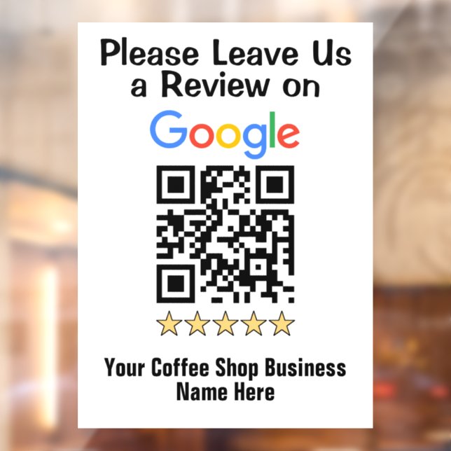 Custom Coffee Shop Espresso Google Review QR Code (Sheet 2)