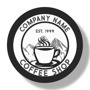 Custom Coffee Shop Logo Classic Round Sticker