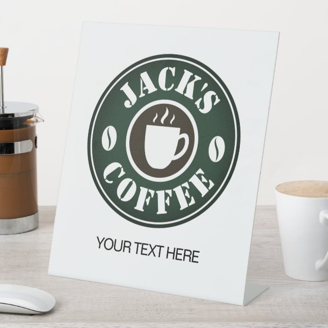 Custom coffee shop Pedestal Sign (In SItu)