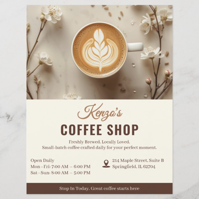 Custom Coffee Shop | Personalized Café Marketing Flyer (Front)