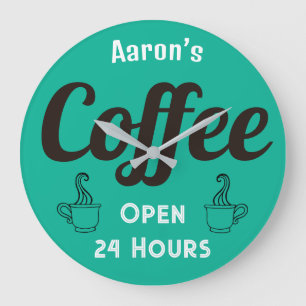Custom Coffee Shop Sign Clock