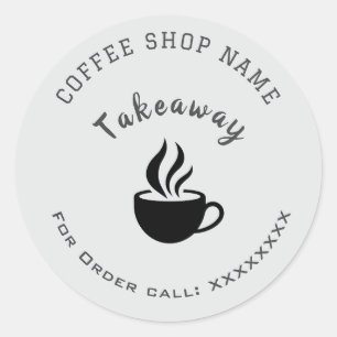 Custom coffee shop Takeaway/Order Business sticker