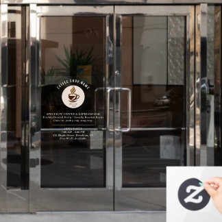 Custom Coffee Shop Window Cling – Personalised 