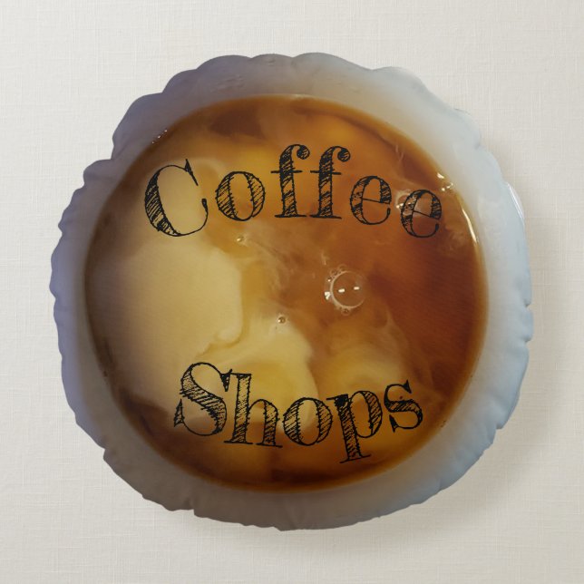 Custom coffee shops personalised pillow (Front)