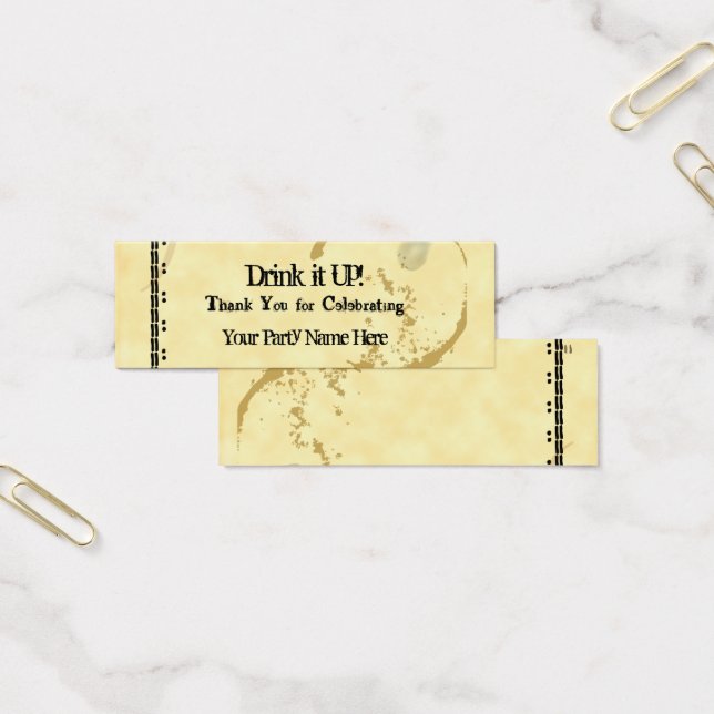 Custom Coffee Stain Typewriter Grunge Drink Ticket (Office)