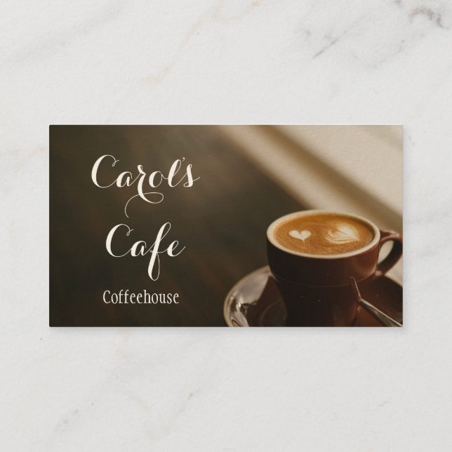 Custom Coffeehouse Cafe Coffee Shop Business Card (Back)