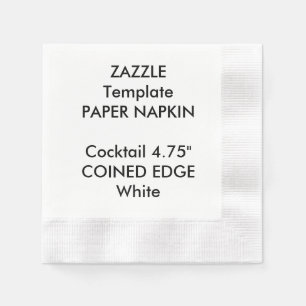 Custom Coined Edge Cocktail Napkin Paper Template