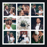 Custom Collage 9 Wedding Photo Square Poster<br><div class="desc">Create your own poster with your own wedding,  anniversary,  engagement and special event photos.</div>