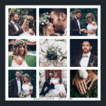 Custom Collage 9 Wedding Photo Square Poster<br><div class="desc">Create your own poster with your own wedding,  anniversary,  engagement and special event photos.</div>