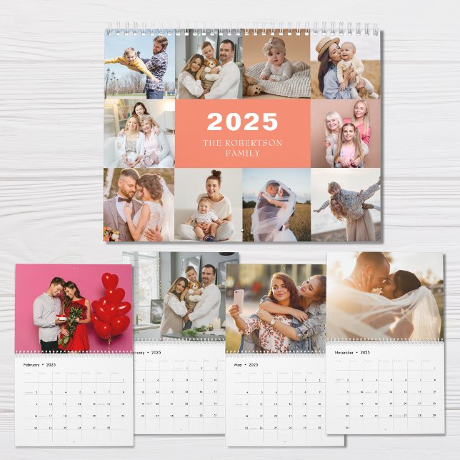 Custom Collage Modern Family Photo 2025 Calendar (Creator Uploaded)