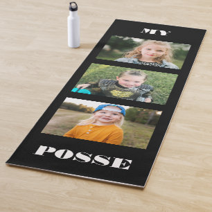 Custom Collage Photo Black My Posse Yoga Mat