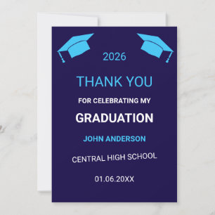 Custom College High School Graduation 2026 Party Thank You Card