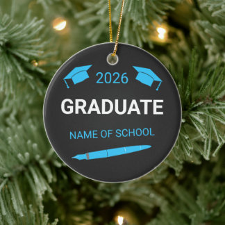 Custom College School Graduation 2026 Ceramic Ornament