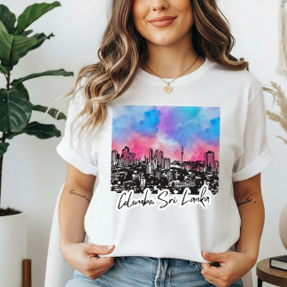 Custom Colombo Sri Lanka: Cosmic Skyline Graphic Tri-Blend Shirt