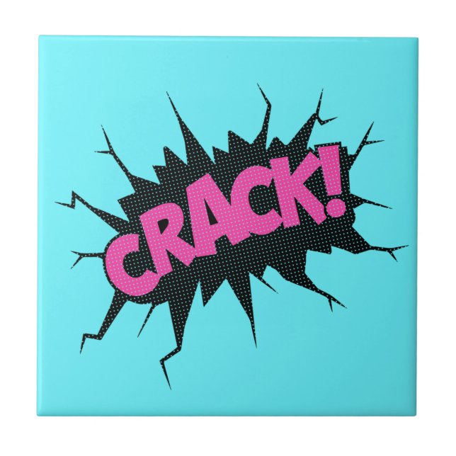 Custom Color Ceramic Tile Speech Bubbles - Crack (Front)