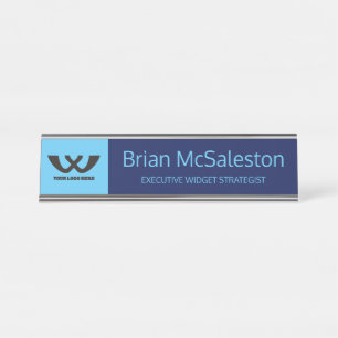Custom color employee name title desk nameplate