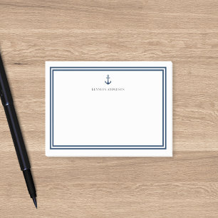 Custom Color Modern Classic Anchor Personalized Post-it Notes