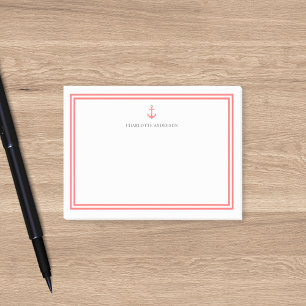Custom Color Modern Classic Anchor Personalized Post-it Notes