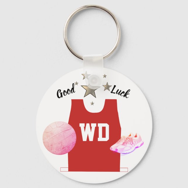 Custom Color Netball Bib Key Ring (Front)