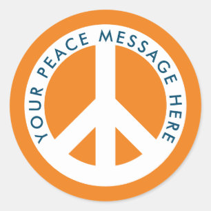Custom color peace symbol personalized stickers