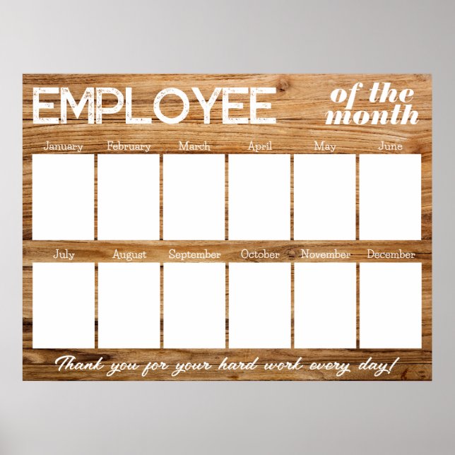 Custom color photo employee of the month display poster (Front)