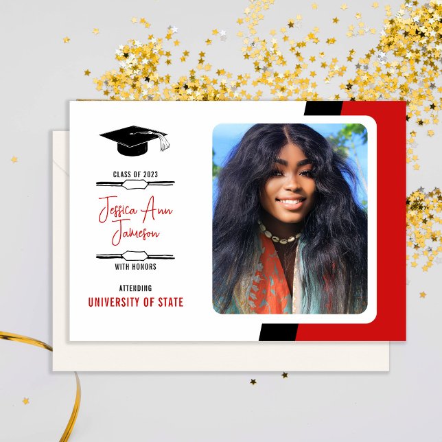 CUSTOM COLOR Photo Graduation Announcement (Creator Uploaded)