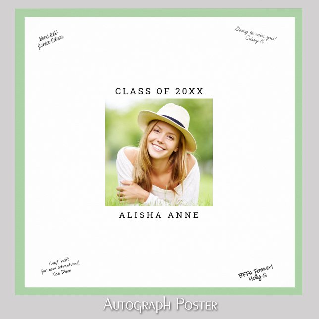 CUSTOM COLOR Photo Graduation Signature Message Poster (Creator Uploaded)