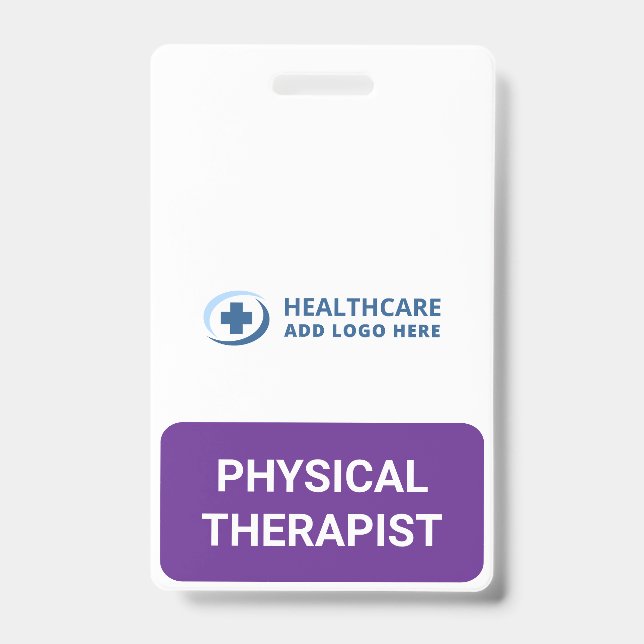 Custom Color PT Physical Therapist Companion ID Badge (Front)