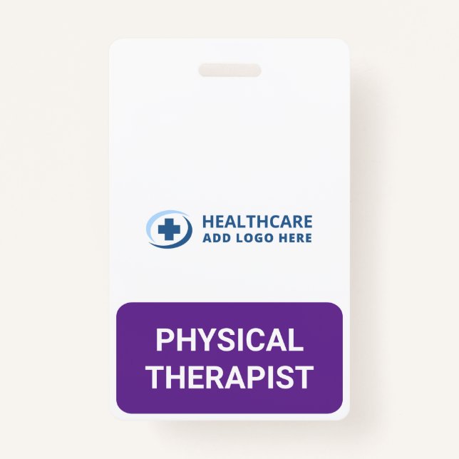 Custom Color PT Physical Therapist Companion ID Badge (Front)