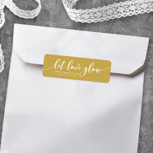 Custom Color Relax Script Let Love Glow Wedding Return Address Label