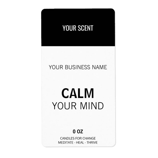 Custom Color Scent Black And White Box Labels (Front)