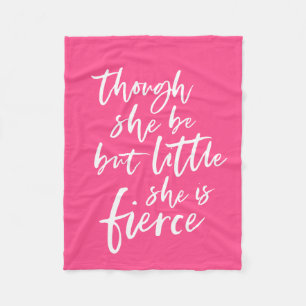 Custom Color Script Little But Fierce Shakespeare Fleece Blanket